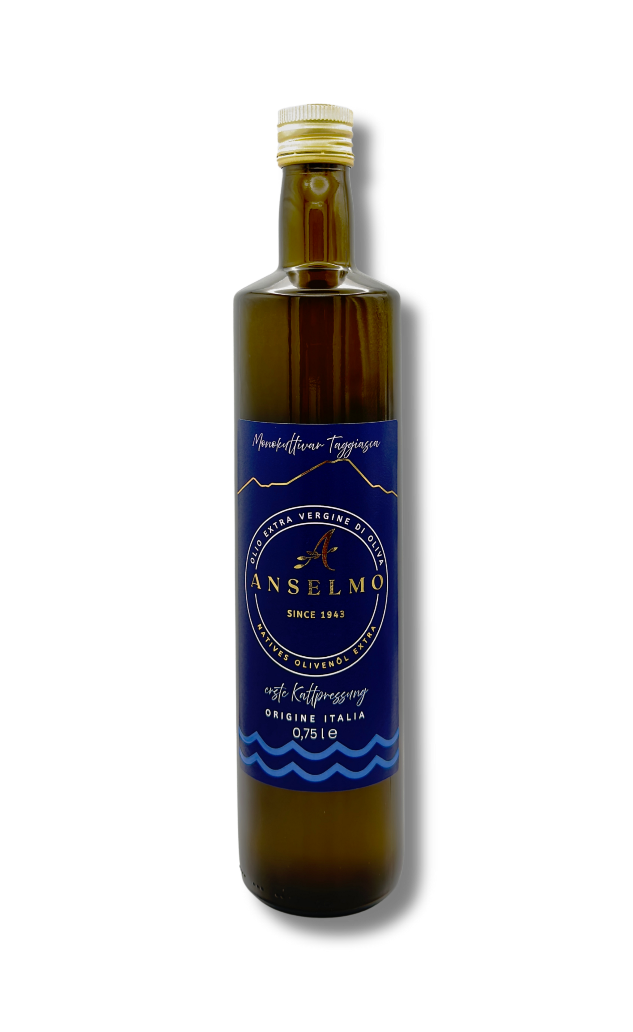 Anselmo 1943 – Natives Olivenöl Extra, Monocultivar Taggiasca, 0,75 L, erste Kaltpressung aus Italien